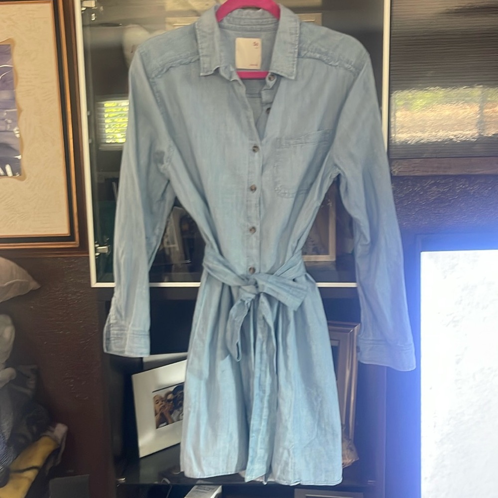 Denim button-down dress